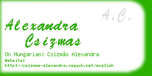 alexandra csizmas business card